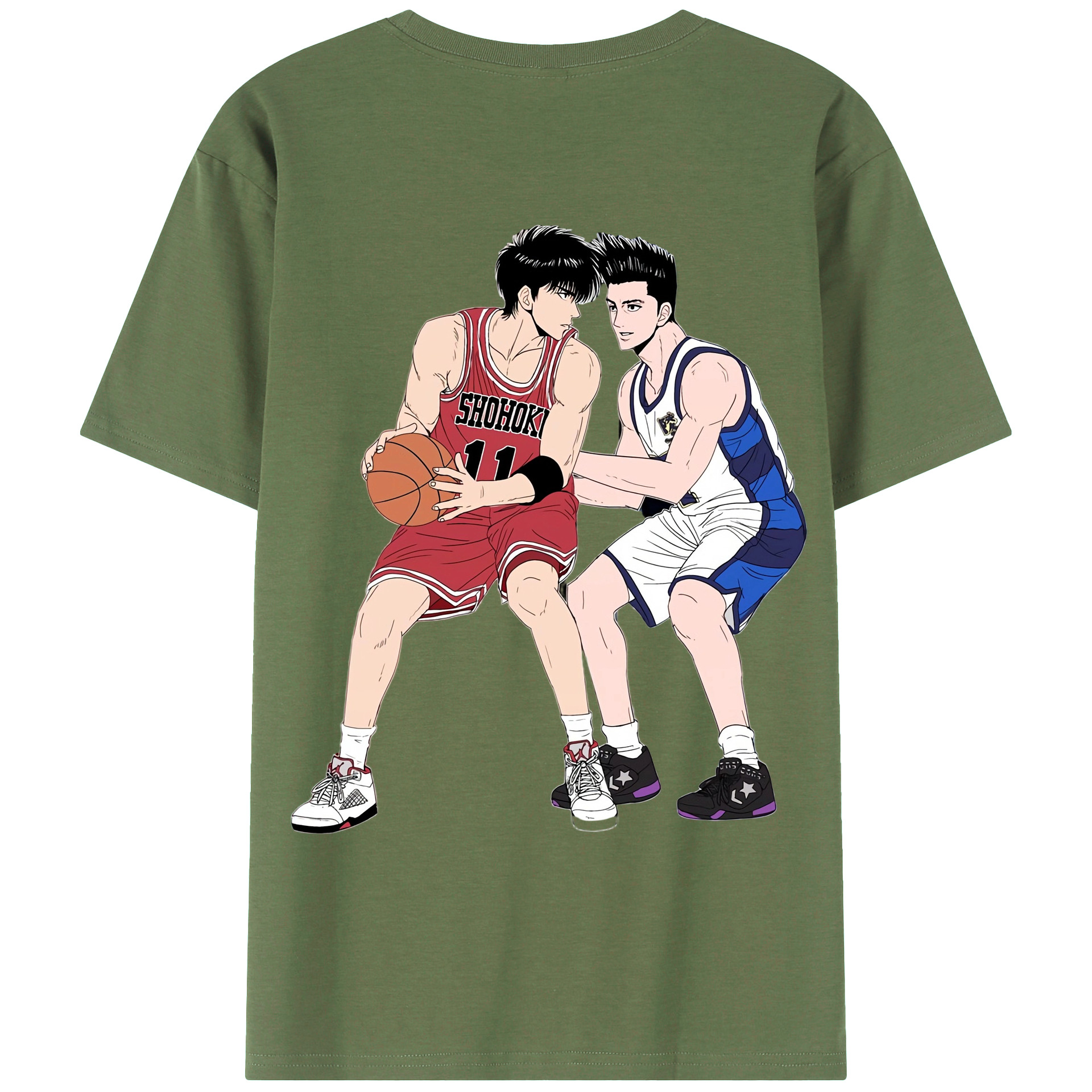 （画像用） SLAM DUNK／スラムダンク 綿100％ メンズ半袖Tシャツ（バックプリント） 通気性